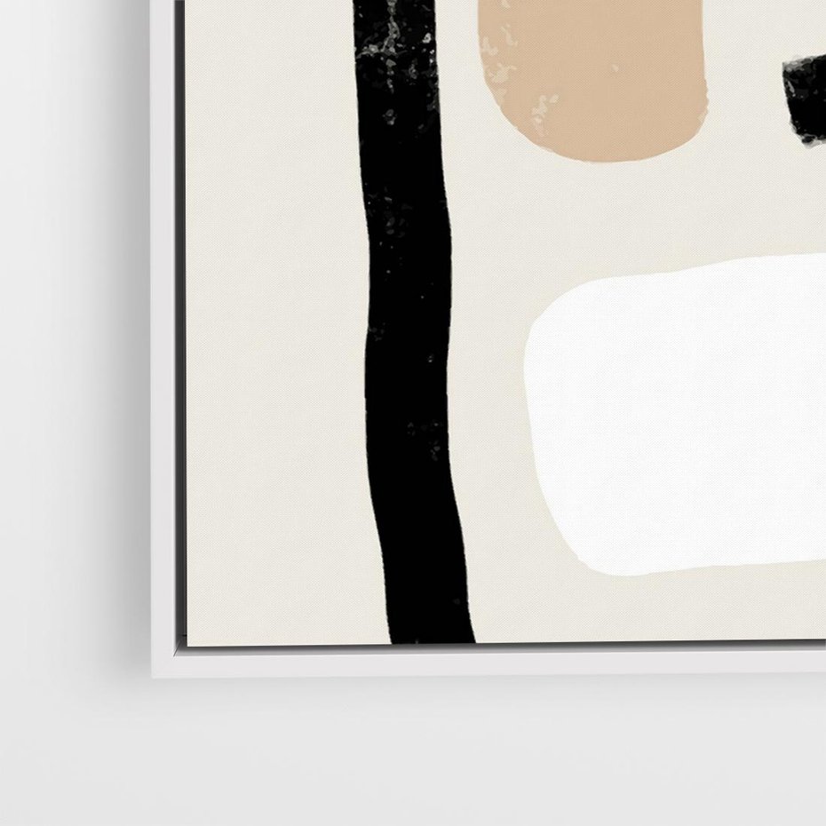 Obraz w ramie 80x80 - Kształtne Formy - geometryczne nieregularne kształty, nowoczesna kompozycja - rama biała