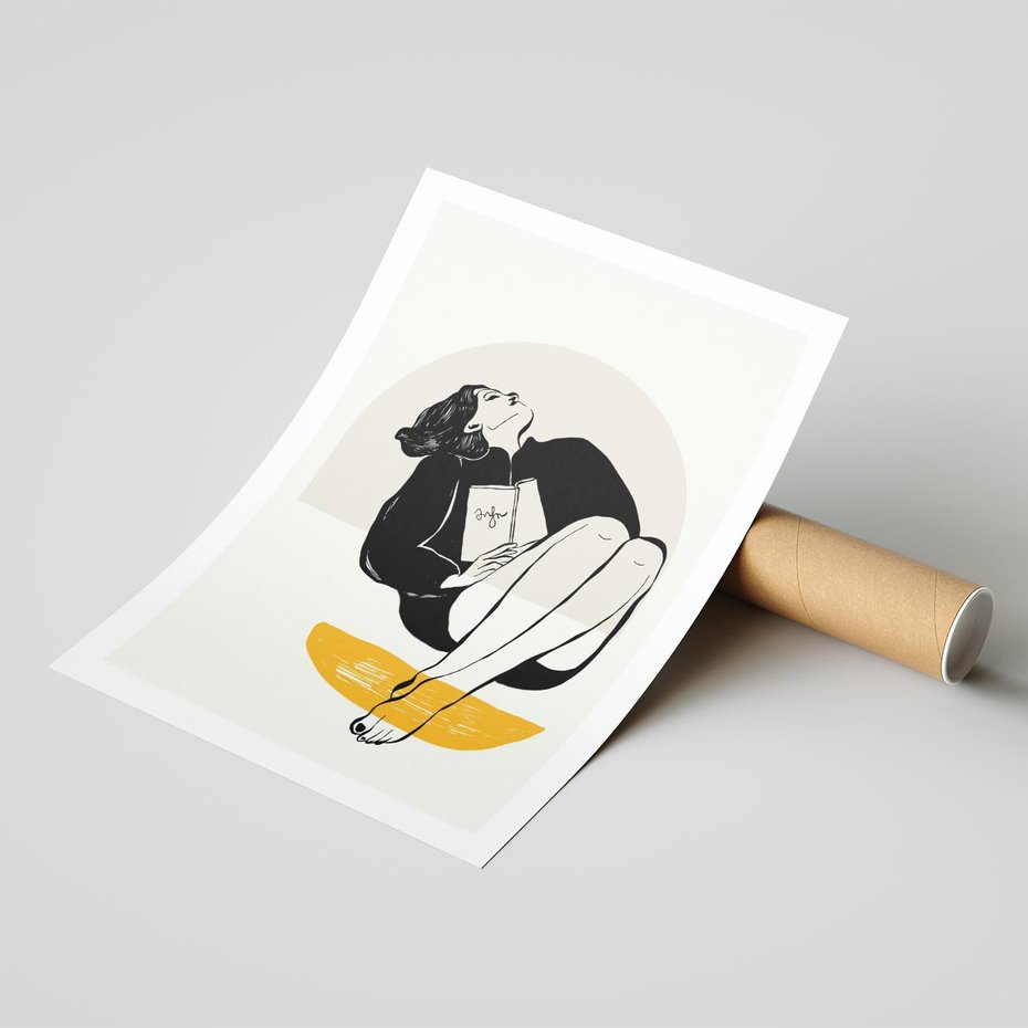 Plakat bez ramy 21x30 - Kształt Kobiecego Portretu - grafika, kobieta