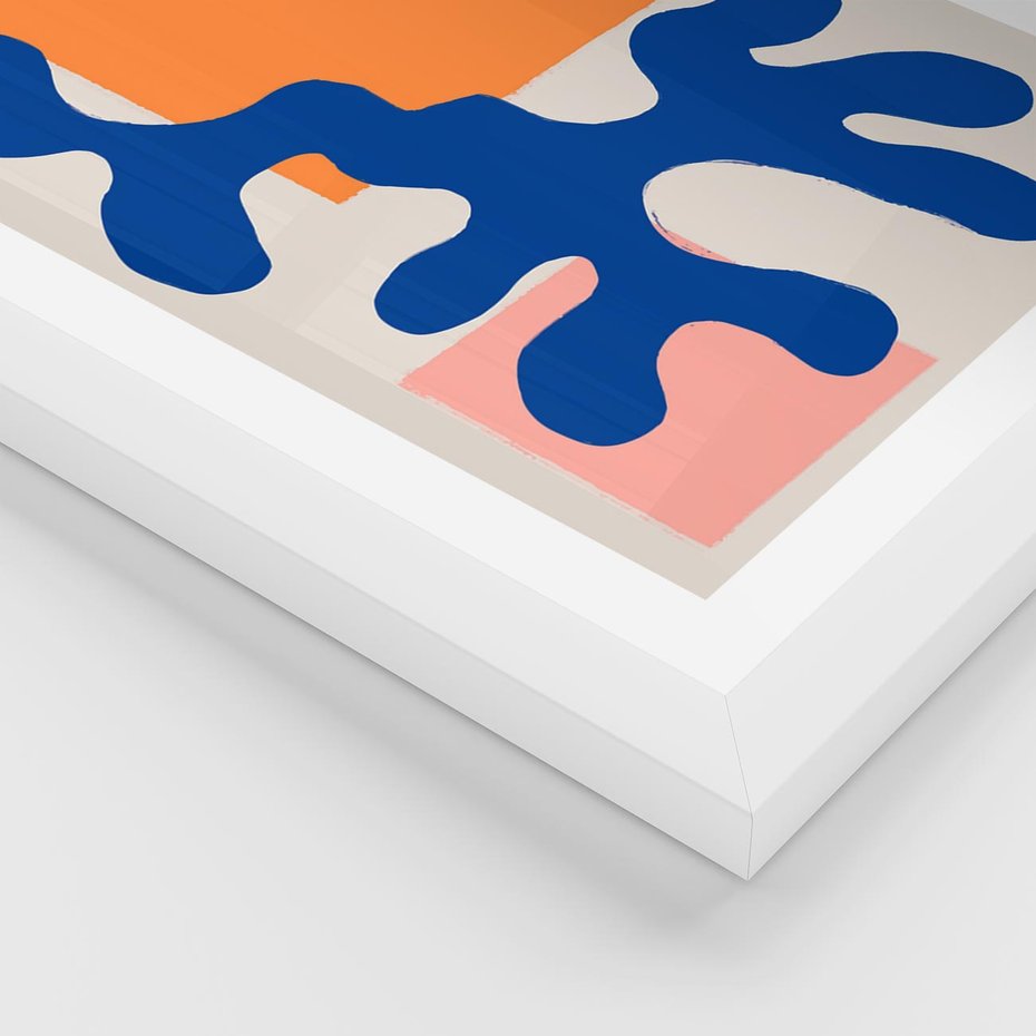 Plakat w ramie 40x50 - Bezczasowe Pastelowe Plamy - abstrakcja, nowoczesny plakat - rama biała
