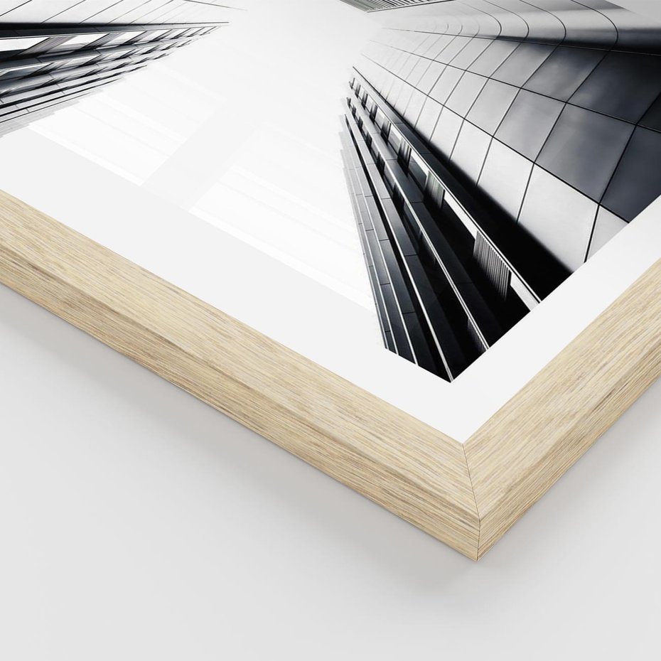 Plakat w ramie 50x70 - Architektura o Prostych Formach - architektura, proste formy - rama drewno