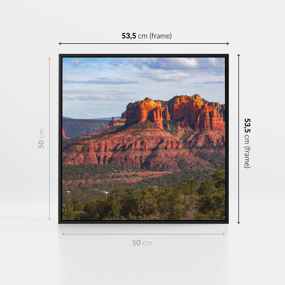 Obraz w ramie 50x50 - Majestatyczny Wielki Kanion - wielki kanion, perspektywa - rama czarna