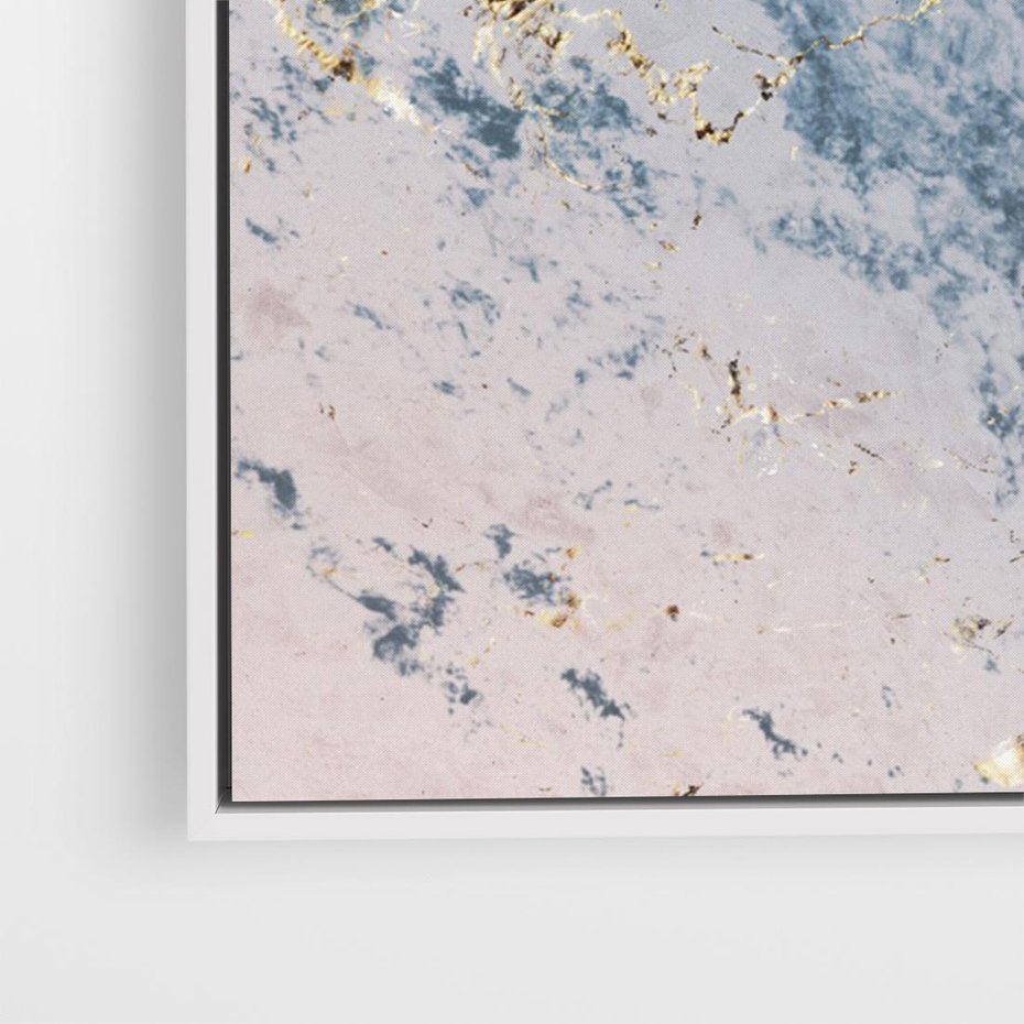 Obraz w ramie 70x50 - Elegancja i Wyrafinowanie - marmur, złoto - rama biała