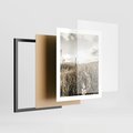 Plakat w ramie 40x50 - Łąka w Klimacie Sepii - suche trawy, łąka - rama czarna