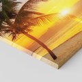 Obraz na płótnie 120x80 - Słońce, plaża i palmy: romantyczny zachód - plaża, zachód