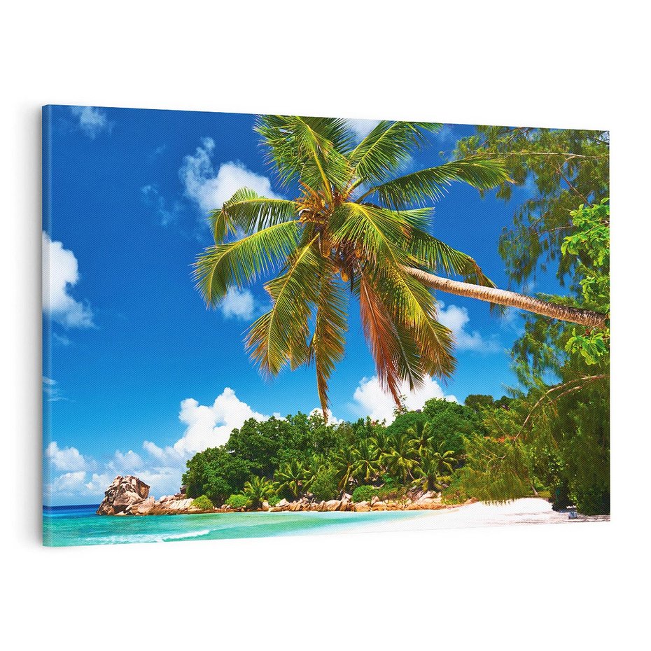 Obraz na płótnie 70x50 - Oaza palm na plaży - palma, plaża