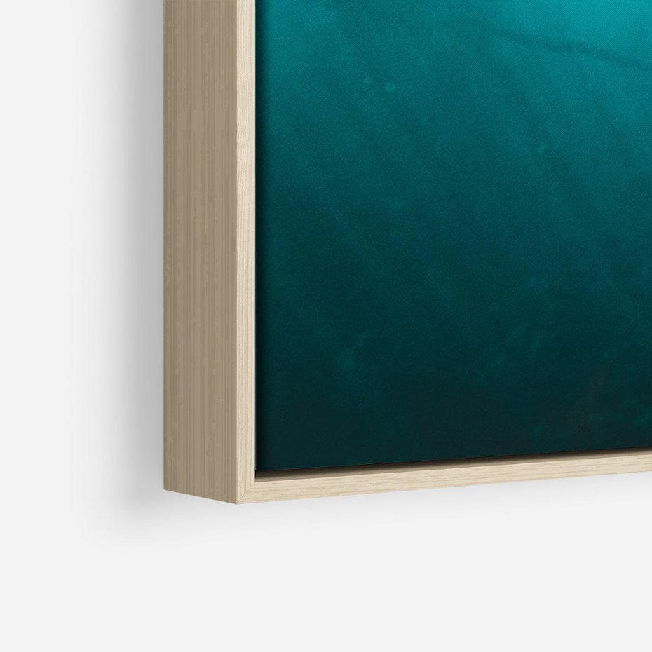 Obraz w ramie 80x120 - Tajemnicza Podwodna Kraina - fotografia, podwodna jaskinia - rama drewno