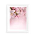 Plakat w ramie 40x50 - Kwitnąca wiśnia: delikatność natury - kwitnąca, wiśnia - rama biała