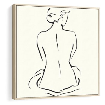 Obraz w ramie 80x80 - Migotliwa Symfonia - kobieta akt, minimalizm - rama drewno