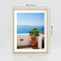 Plakat w ramie 40x50 - Santorini - oaza greckiej wyspy - Santorini, grecka - rama drewno