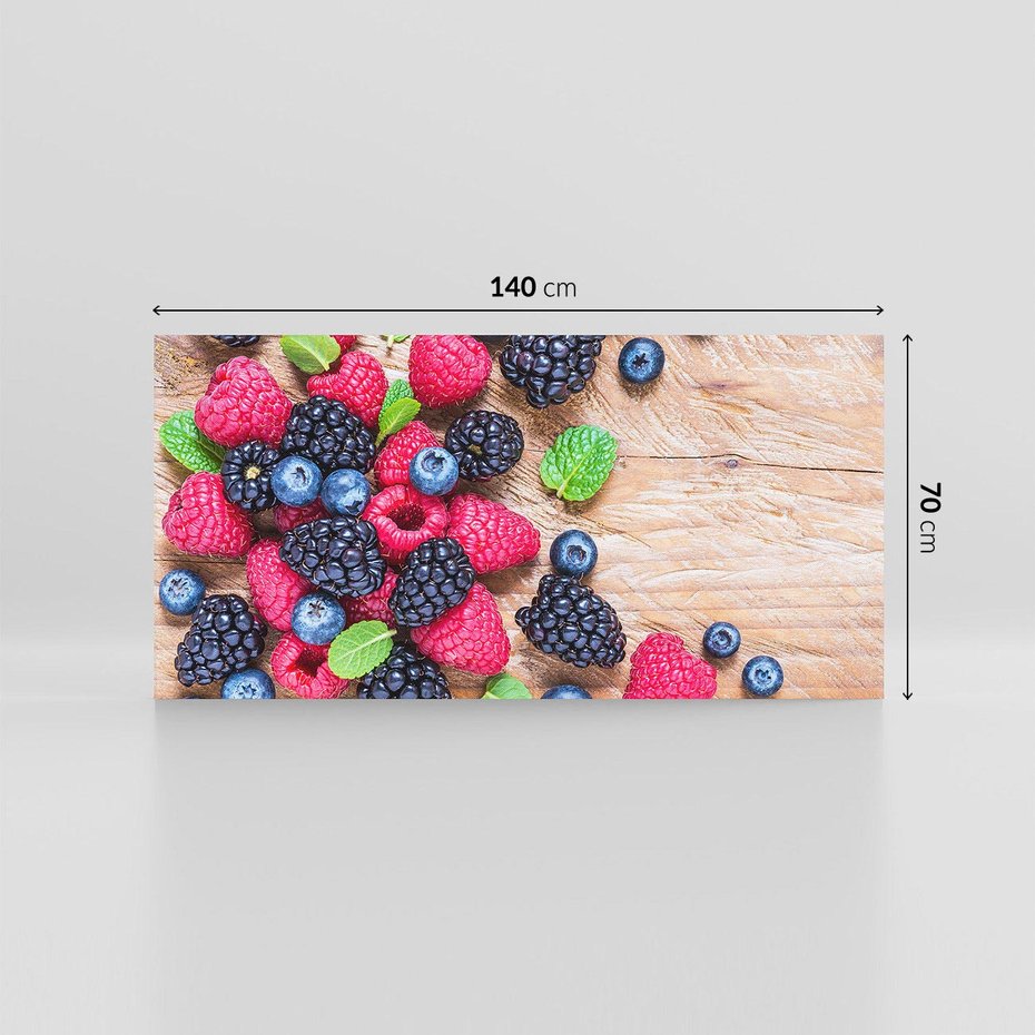 Obraz na płótnie 140x70 - Smak malin i borówek - owoce, leśne