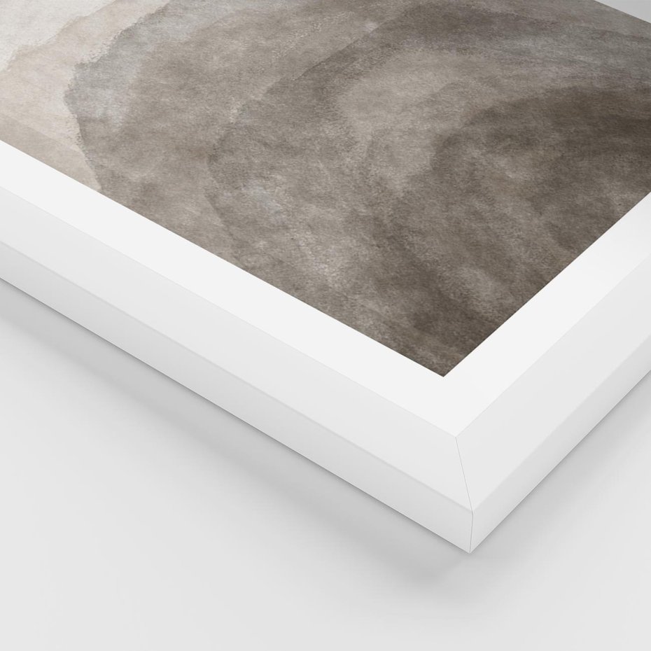 Plakat w ramie 40x50 - Przenikające Kształty - rozmyte cienie, abstrakcja - rama biała