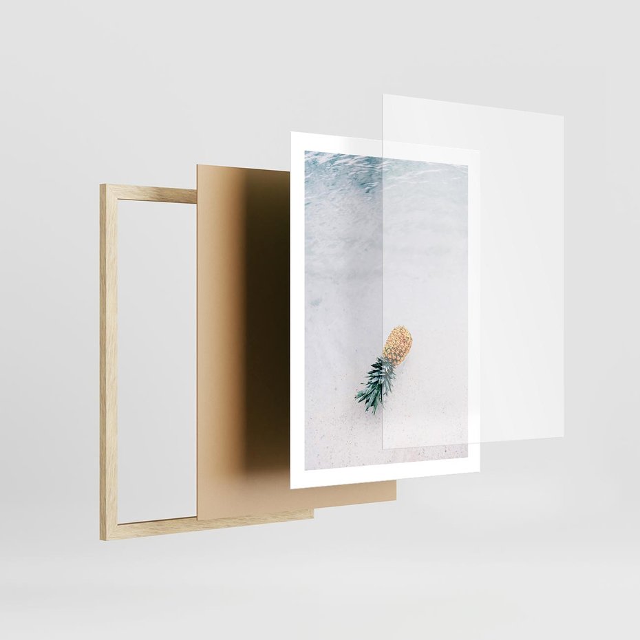 Plakat w ramie 50x70 - Smak Tropików - morze, plaża - rama drewno