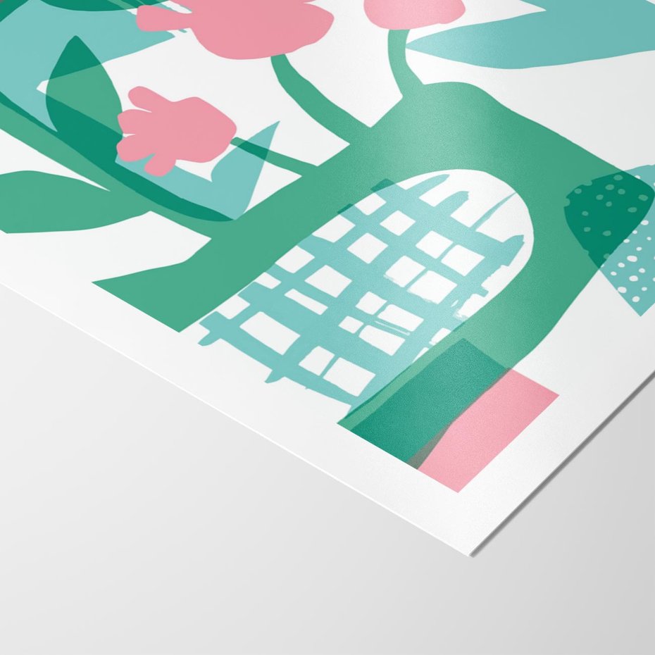 Plakat bez ramy 50x70 - Harmonijne Plamy - abstrakcyjne pastelowe kwiaty, nowoczesna sztuka