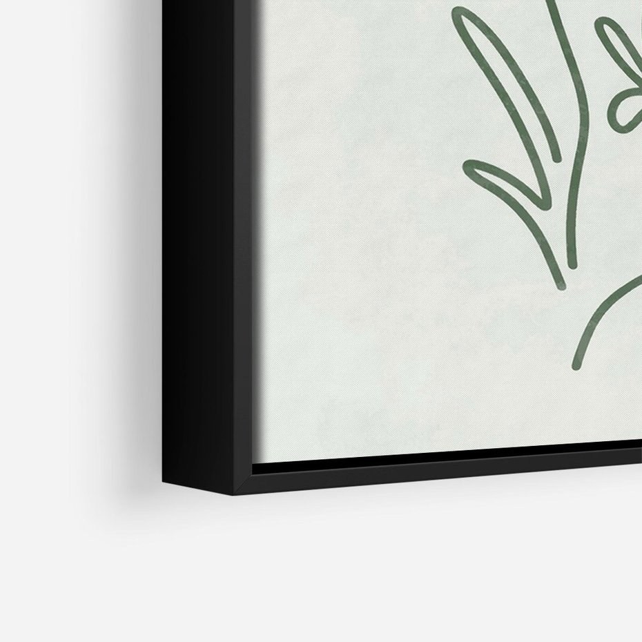 Obraz w ramie 70x100 - Odbicia Zielonego Raju - zielony odcień, abstrakcja - rama czarna