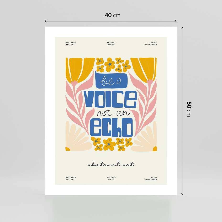 Plakat bez ramy 40x50 - Złote Impulsy - typografia, kwiaty