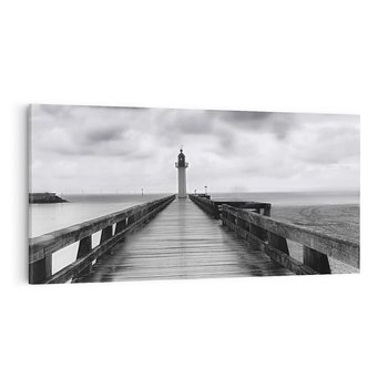 Obraz na płótnie 120x60 - Romantyczny pomost z latarnią - pomost, latarnia