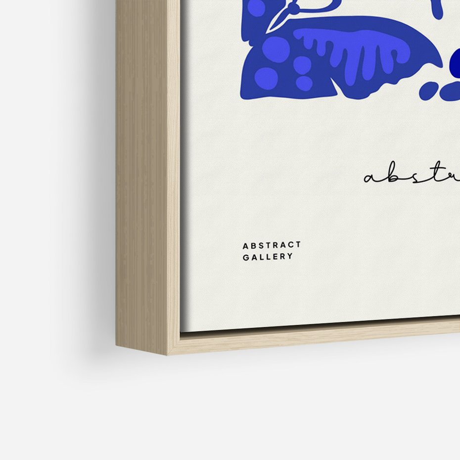 Obraz w ramie 80x120 - Wibracje Wnętrza - nowoczesny plakat, odcienie błękitu - rama drewno