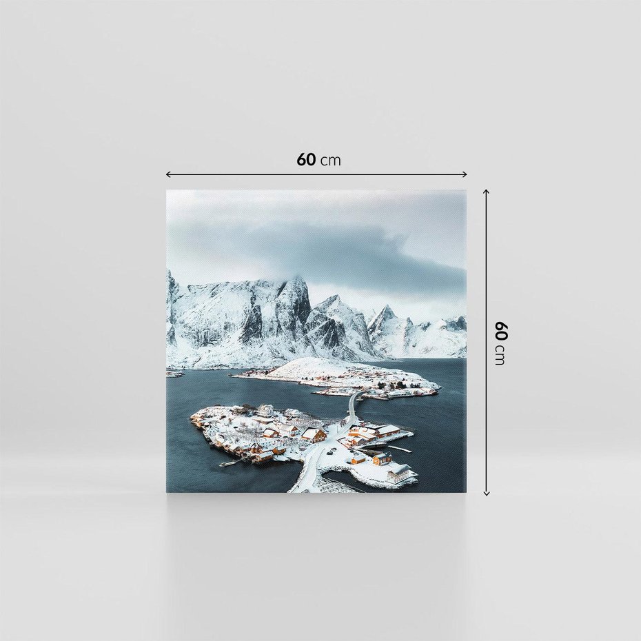 Obraz na płótnie 60x60 - Ciepło i Urok Północy - skandynawskie, domki