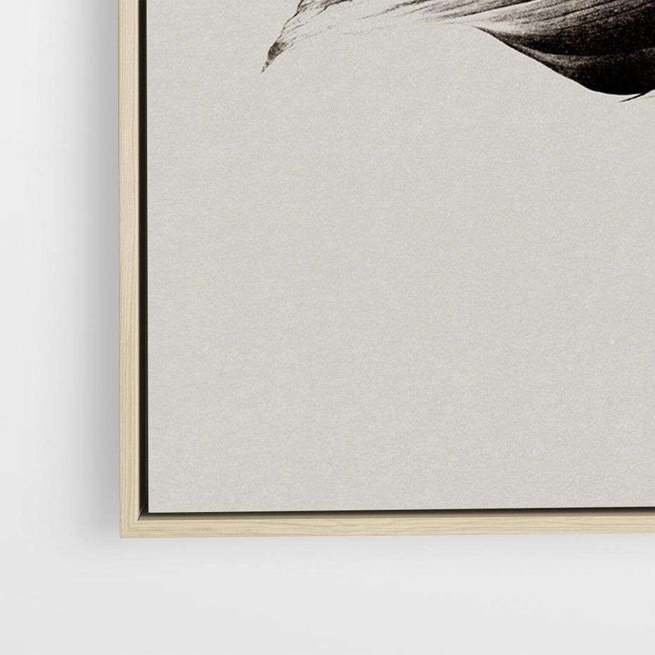 Obraz w ramie 120x80 - Szepczący Liść - szkic, czarno biały - rama drewno