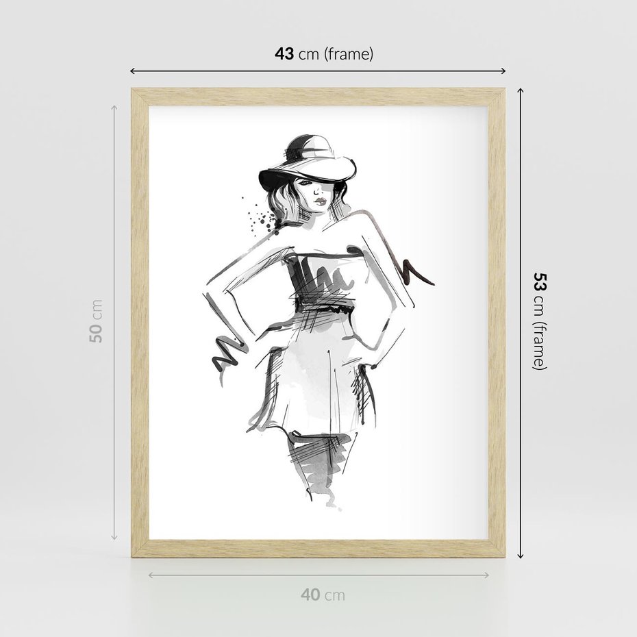 Plakat w ramie 40x50 - Piękno mody i urody - beauty, fashion - rama drewno