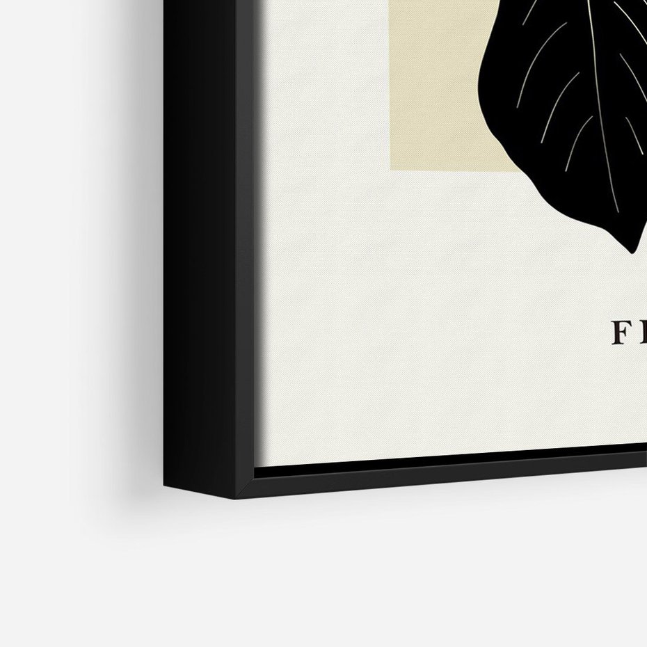 Obraz w ramie 70x100 - Melancholia przerywanych linii - wiaty, typografia - rama czarna