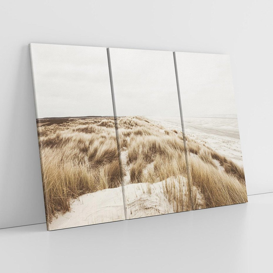 Obraz na płótnie 120x80 - Nadmorskie Wydmy - fotografia, kolory sepii