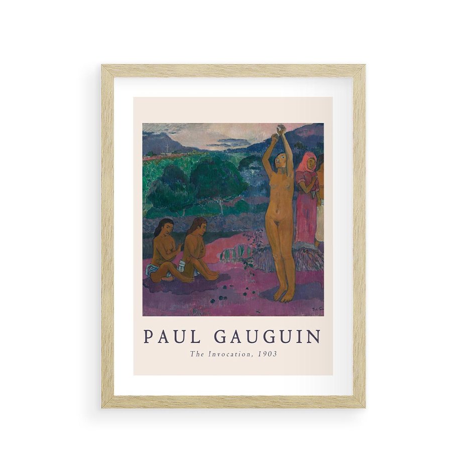 Plakat w ramie 30x40 - Reprodukcja Gauguina: Sztuka Egzotyczna na Plakacie - paul gauguin, plakat - rama drewno