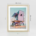 Plakat w ramie 40x50 - Miami Beach - plaża miami, domek ratownika - rama drewno