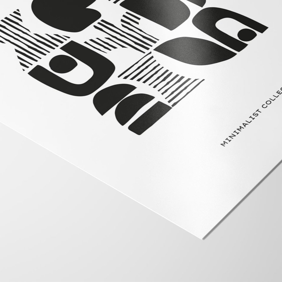 Plakat bez ramy 21x30 - Taniec Dziwacznych Kresek - minimalistyczny plakat, czarno biały