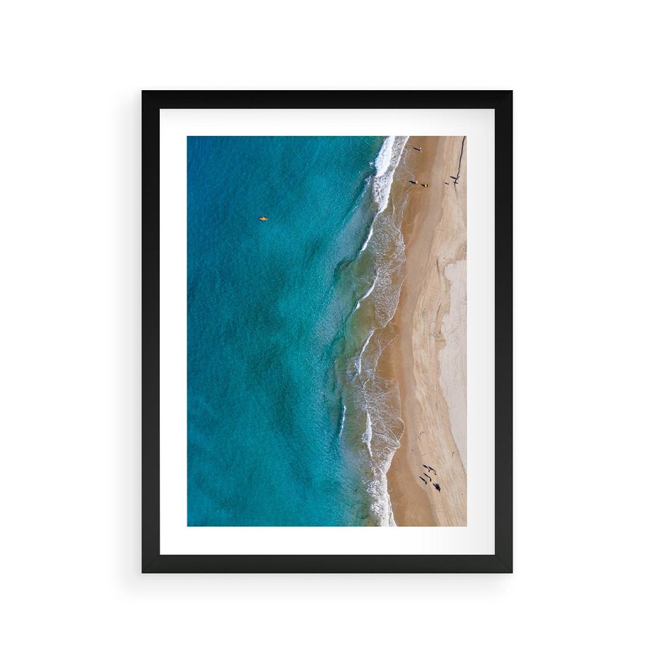 Plakat w ramie 30x40 - Spokój nad morzem - morze, plaża - rama czarna