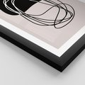 Plakat w ramie 30x40 - Strukturalne Kontrasty - abstrakcyjne szkicowane linie, minimalizm - rama czarna