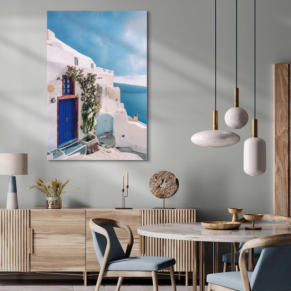 Obraz na płótnie 70x100 - Urok Greckiej Wyspy - Santorini, Grecja