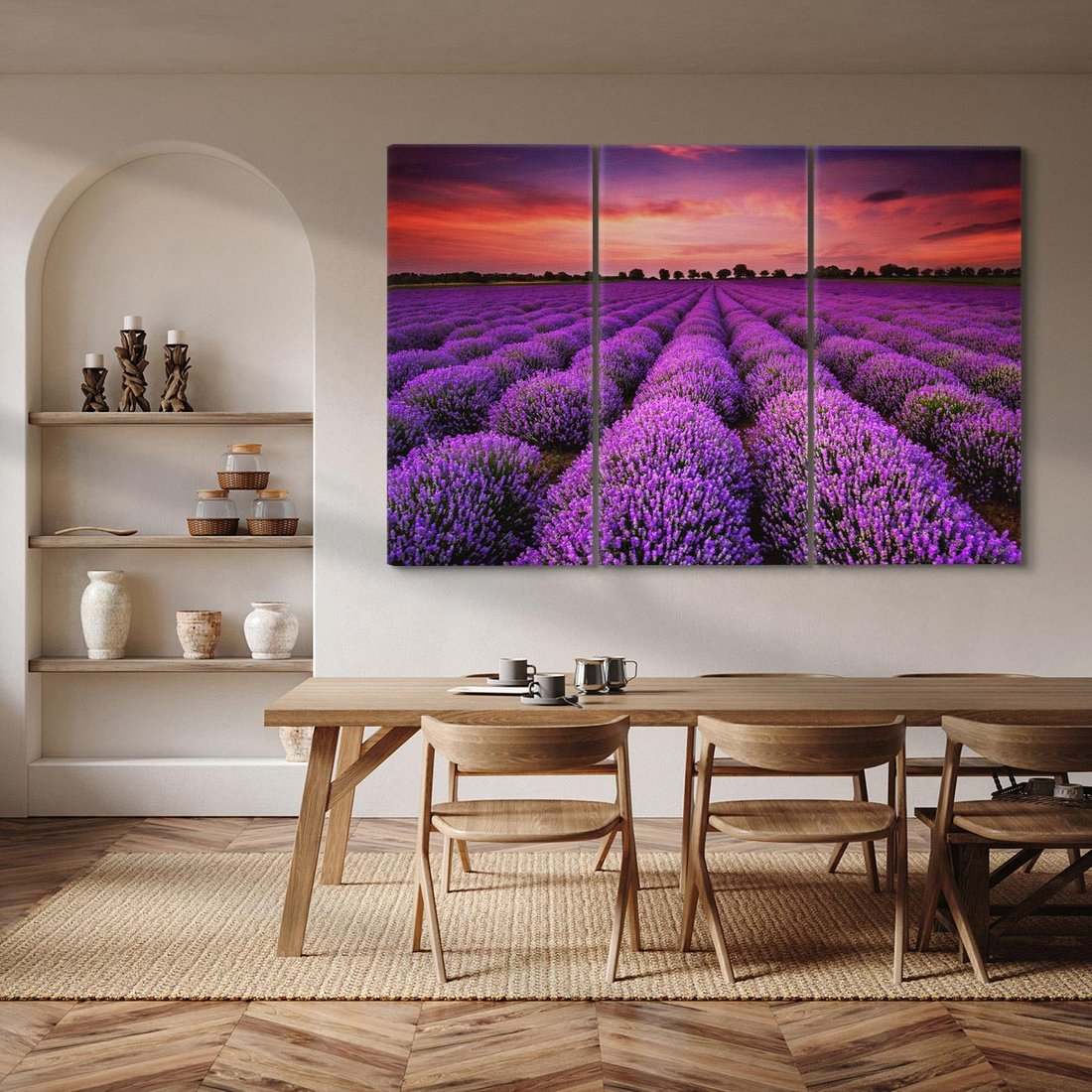 Obraz na płótnie 120x80 - Lawenda: polne zauroczenie - lawenda, kwiaty