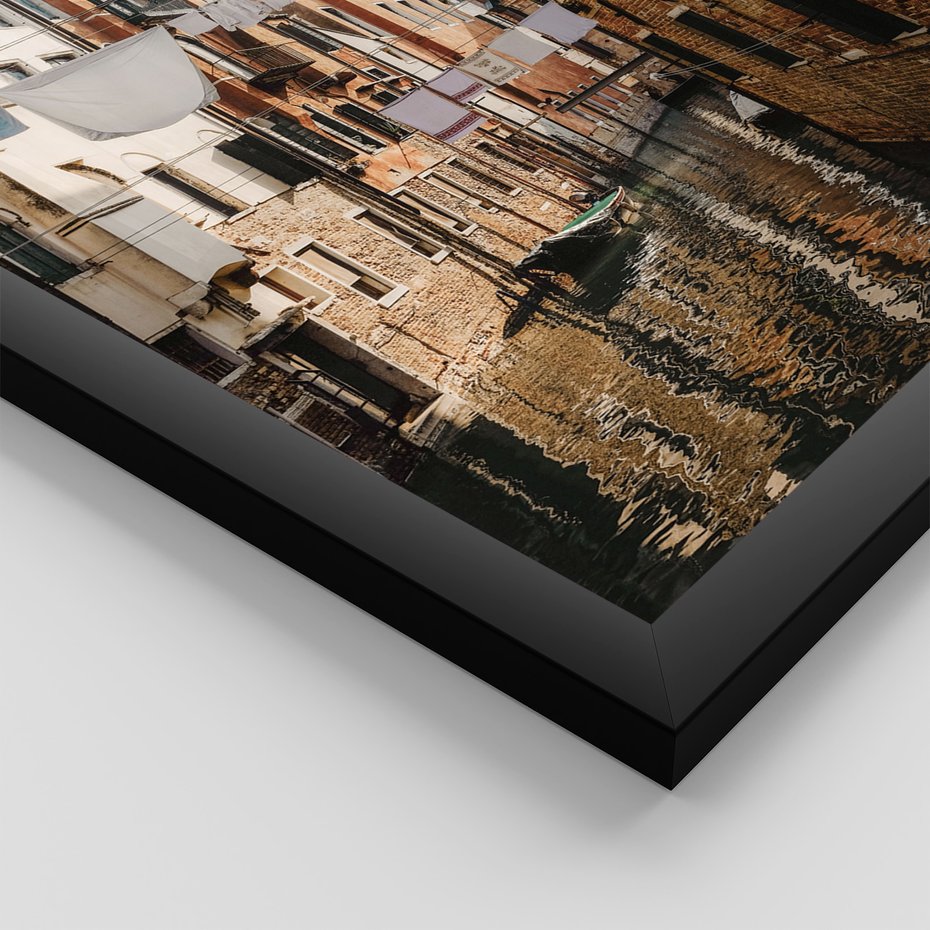 Zestaw obrazy w ramie 40x50 galeria - Wenecja, gondole, Włochy, Italia - rama czarna