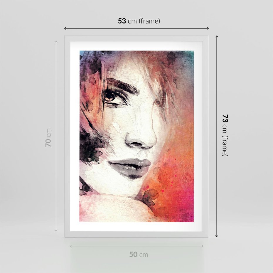 Plakat w ramie 50x70 - Kobieta w sztuce - portret, kobieta - rama biała
