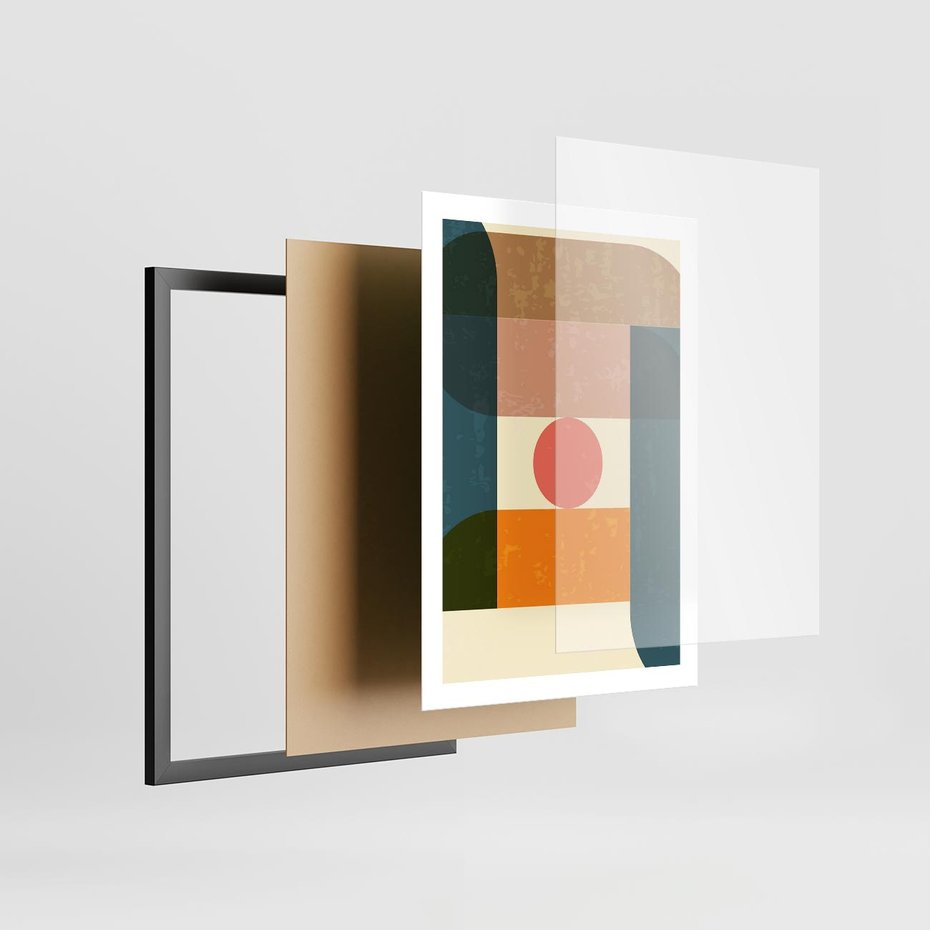 Plakat w ramie 50x70 - Geometryczna Ekspresja - geometria, plakat - rama czarna