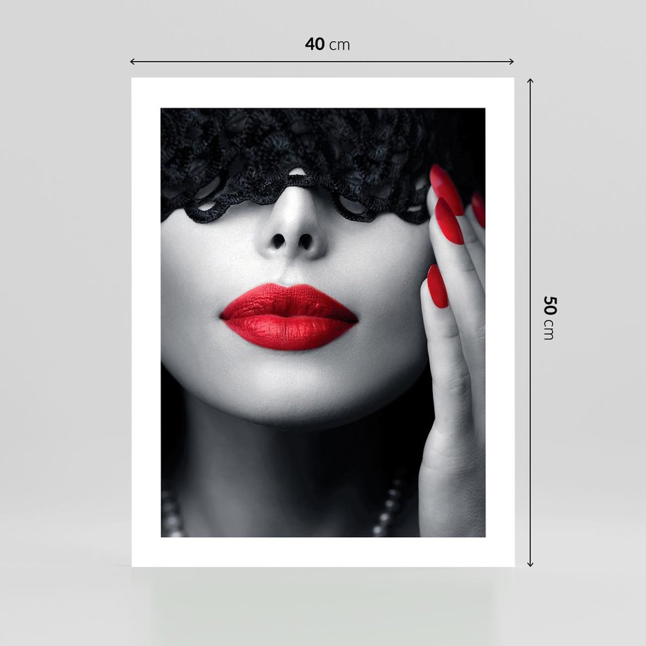 Plakat bez ramy 40x50 - Piękno usta i szminka - usta, szminka