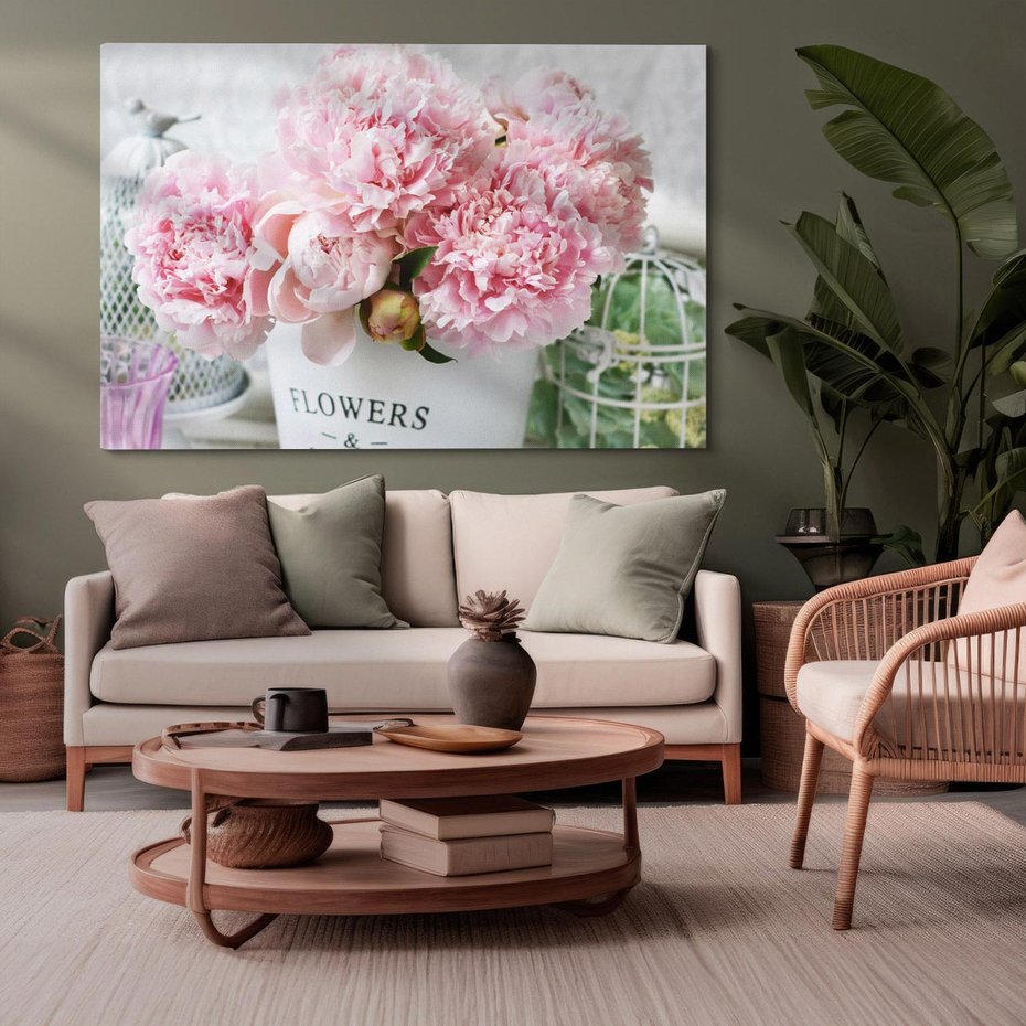 Obraz na płótnie 100x70 - Miłość w powietrzu - kwiaty, romantyczne