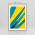 Plakat w ramie 50x70 - Świeżość Natury - aloes, liście - rama drewno