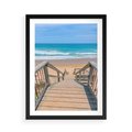Plakat w ramie 50x70 - Pomost ku Morzu - pomost na plaży, morze - rama czarna