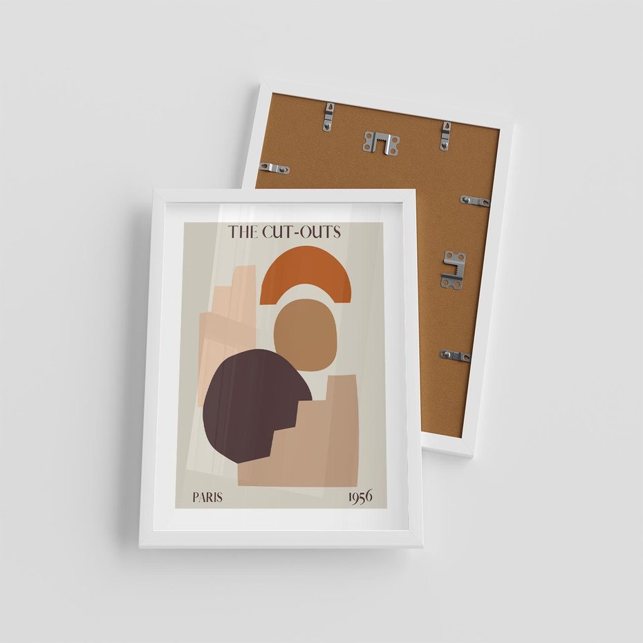 Plakat w ramie 30x40 - Boho Urok: Plakat z Kolorem Ziemi i Typografią - boho grafika, kolory ziemi - rama biała