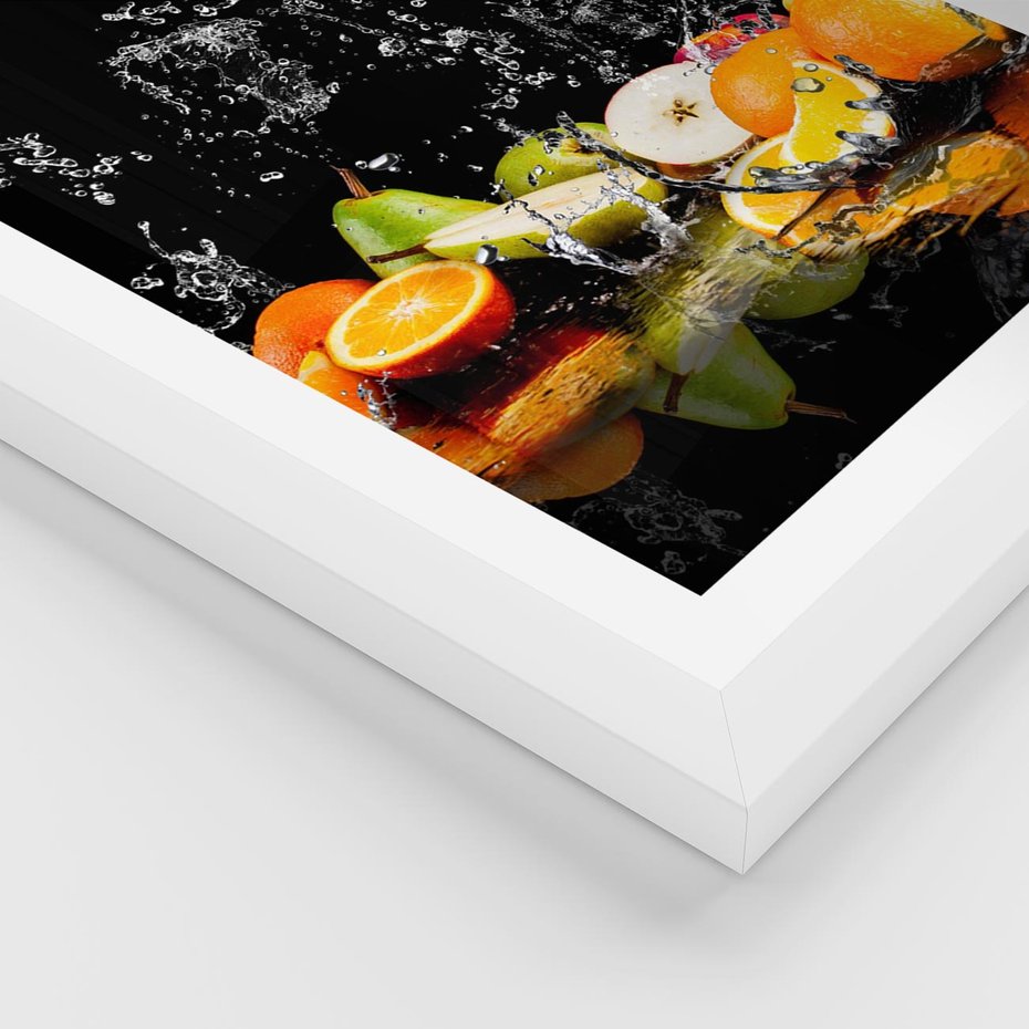 Plakat w ramie 40x50 - Owoce w Restauracji - owoce, kuchnia - rama biała