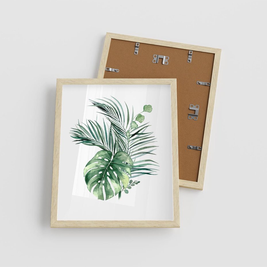 Plakat w ramie 40x50 - Przyjemność Złotej Natury - złote, liście - rama drewno