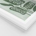 Plakat w ramie 50x70 - Nurtująca Zieleń - abstrakcyjny zielony motyw, skandynawski design - rama biała