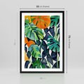 Plakat w ramie 50x70 - Tropikalne Pragnienia - akwarela, liście tropikalne - rama czarna