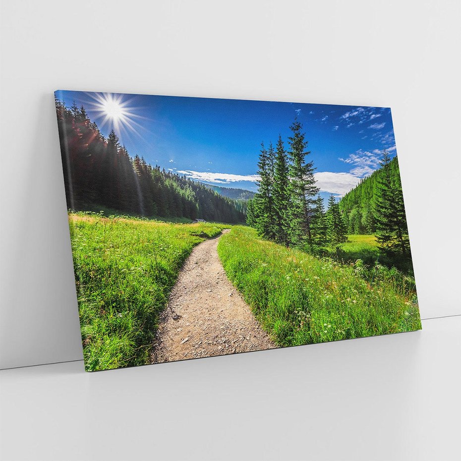 Obraz na płótnie 100x70 - Harmonia natury - góry, łąka