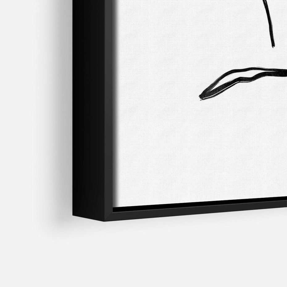 Obraz w ramie 50x70 - Migotliwe Widzenia - szkic twarzy, minimalistyczny niewyraźny - rama czarna