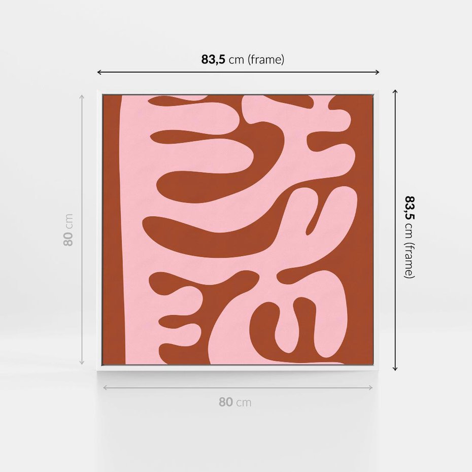 Obraz w ramie 80x80 - Migotliwe Boho Marzenia - abstrakcyjny obraz, plakat - rama biała