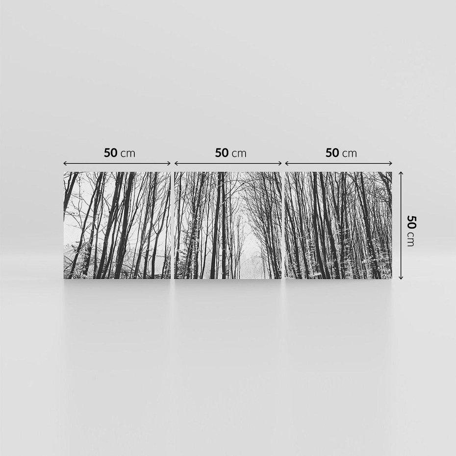 Obraz na płótnie 150x50 - Spadające Liście - czarno białe zdjecie, park