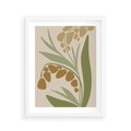 Plakat w ramie 40x50 - Minimalizm z Roślinami - nowoczesny plakat, roślinność - rama biała